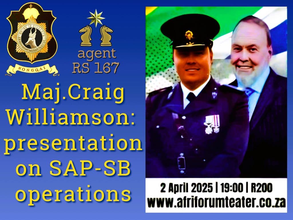 TALK BY MAJ CRAIG WILLIAMSON (agent RS 167)