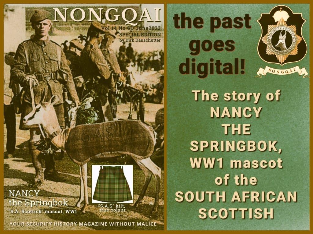 NANCY THE SPRINGBOK the SA Scottish mascot during WW1