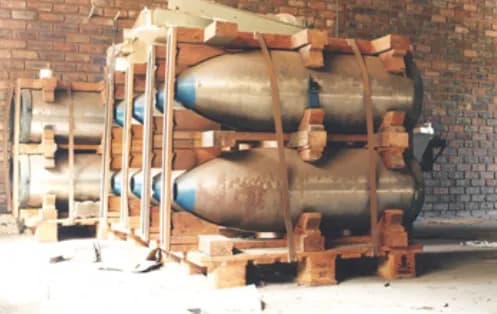 Bomb casings from South Africa’s dismantled nuclear weapons program