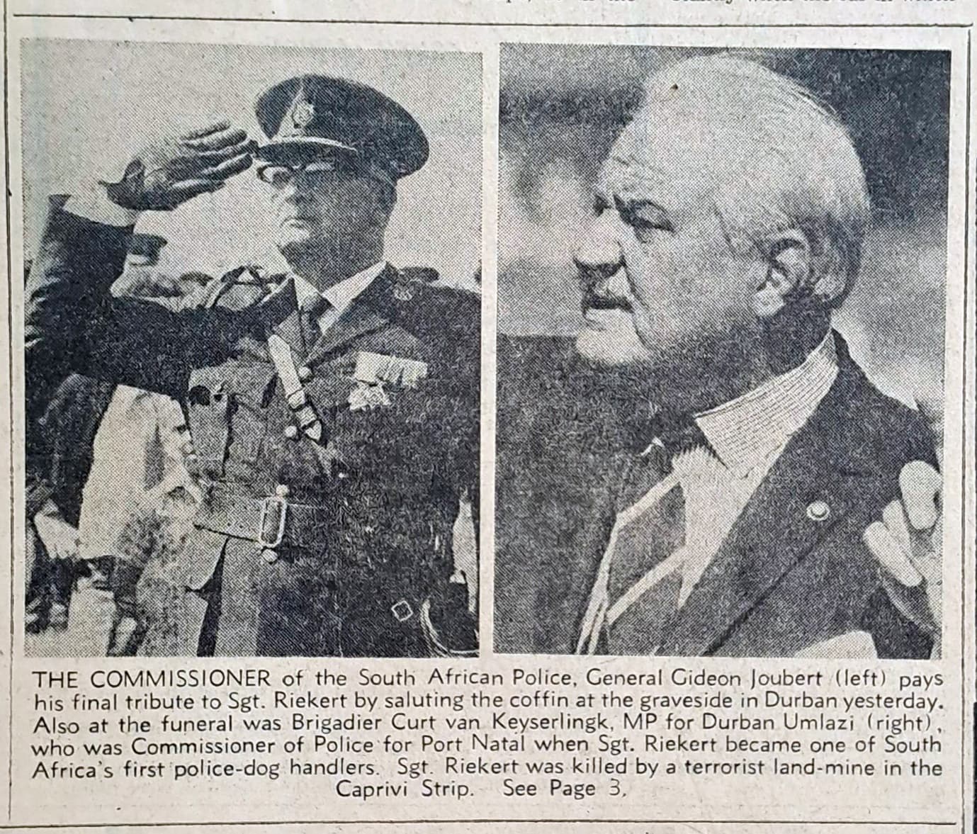 A newspaper article of a person saluting a person AI-generated content may be incorrect.