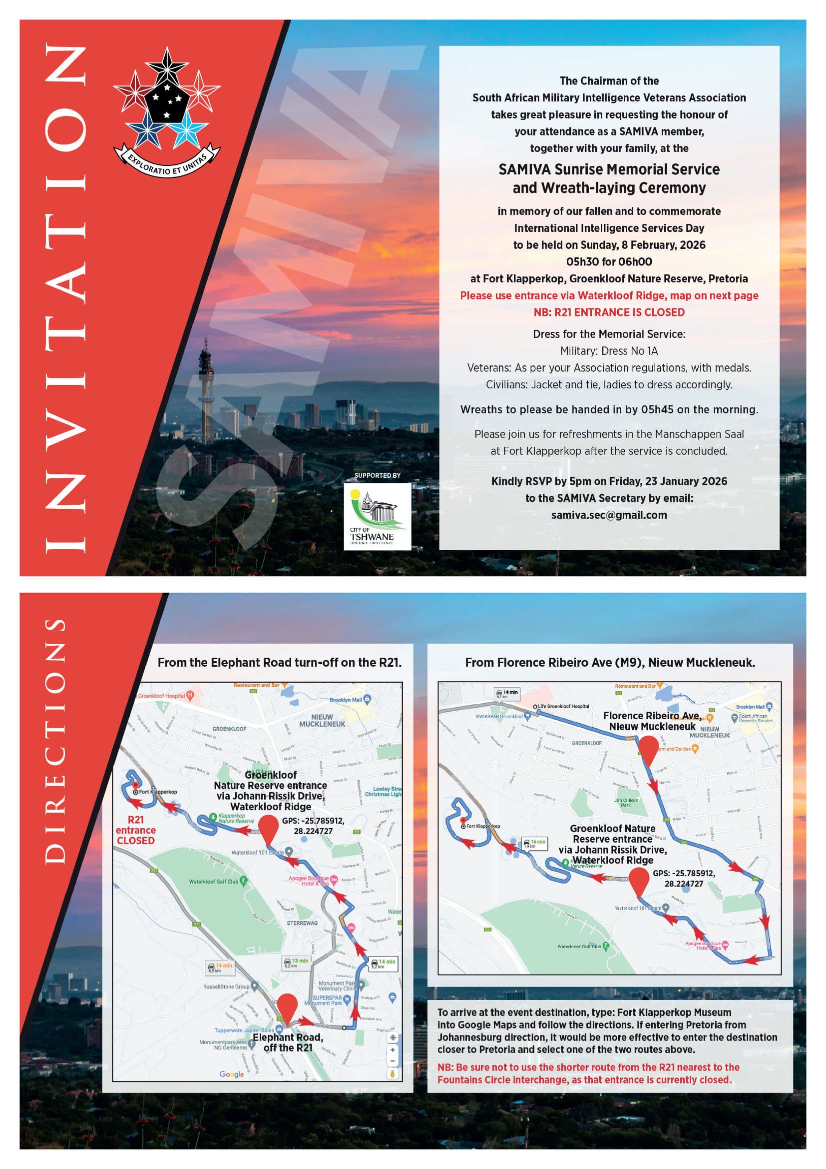 SAMIVA SUNRISE MEMORIAL SERVICE: 8 February 2026